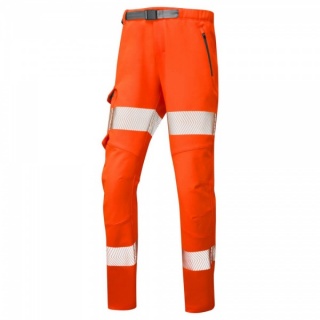 Leo Workwear WTL01-O Starcross Women's Stretch Work EcoViz Hi Vis Trouser Orange